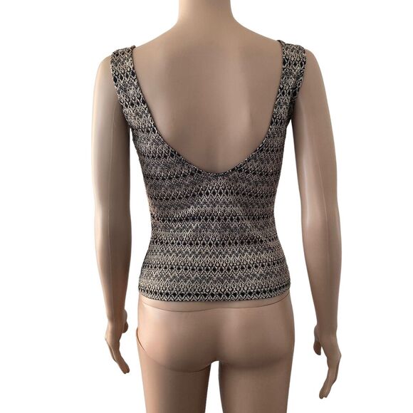 Rhapsodielle Tank Top Womens Small Bronze Black Textured Stretch - Picture 7 of 9